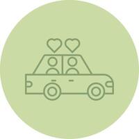 Wedding Car Line Circle Multicolor Icon vector