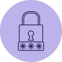 Passcode Line Circle Multicolor Icon vector