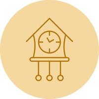 Cuckoo Clock Line Circle Multicolor Icon vector