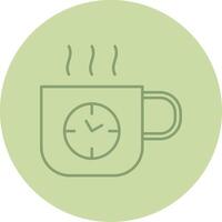Coffee Time Line Circle Multicolor Icon vector
