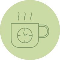 Coffee Time Line Circle Multicolor Icon vector