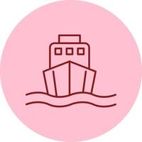 Shipping Line Circle Multicolor Icon vector