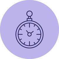 Pocket Watch Line Circle Multicolor Icon vector