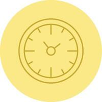 reloj hora línea circulo multicolor icono vector