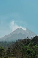 Drone View of Mount Merapi in Yogyakarta, Indonesia. photo