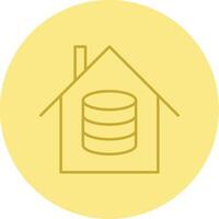 Data House Line Circle Multicolor Icon vector