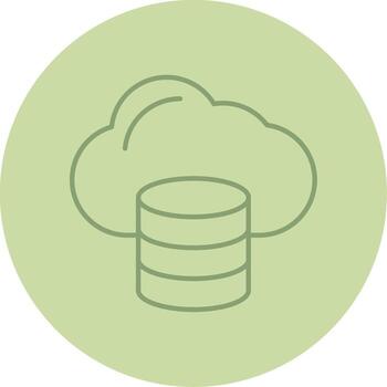 Cloud Data Line Circle Multicolor Icon vector