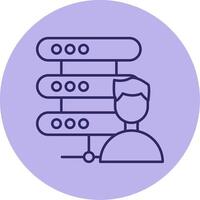 Data Scientist Line Circle Multicolor Icon vector