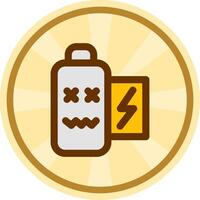 Battery dead Comic circle Icon vector