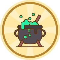 Cauldron Comic circle Icon vector