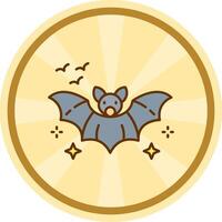 Bat Comic circle Icon vector