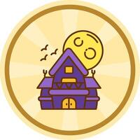 Haunted house Comic circle Icon vector