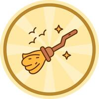 Broom Comic circle Icon vector