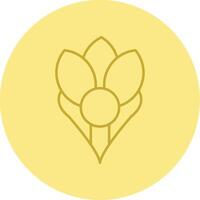 Crocus Line Circle Multicolor Icon vector