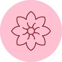 Amaryllis Line Circle Multicolor Icon vector