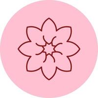 Amaryllis Line Circle Multicolor Icon vector