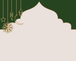 islamic ramadhan kareem background with hanging lantern decoration vector