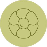 Hydrangea Line Circle Multicolor Icon vector