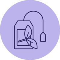 Teabag Line Circle Multicolor Icon vector