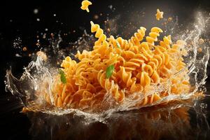 Dynamic Boiling Fusilli Noodles. photo