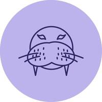 Walrus Line Circle Multicolor Icon vector