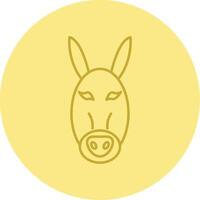 Burro línea circulo multicolor icono vector