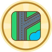 la carretera cómic circulo icono vector