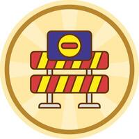 Road closed Comic circle Icon vector