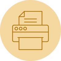 Printer Line Circle Multicolor Icon vector