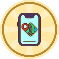 Gps Comic circle Icon vector