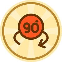 Rotate angle 90 Comic circle Icon vector