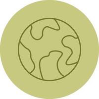 Earth Line Circle Multicolor Icon vector