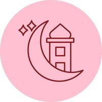 Ramadan Line Circle Multicolor Icon vector