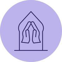 Pray Line Circle Multicolor Icon vector