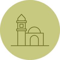 mezquita línea circulo multicolor icono vector