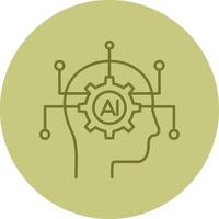 Artificial Intelligence Line Circle Multicolor Icon vector