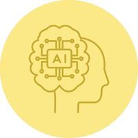 Artificial Intelligence Line Circle Multicolor Icon vector