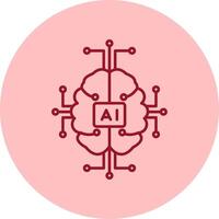 Artificial Intelligence Line Circle Multicolor Icon vector