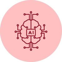 Artificial Intelligence Line Circle Multicolor Icon vector