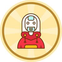 Robot Comic circle Icon vector