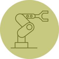 Industrial Robot Line Circle Multicolor Icon vector