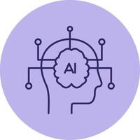 Artificial Intelligence Line Circle Multicolor Icon vector