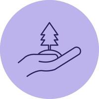 Tree Line Circle Multicolor Icon vector