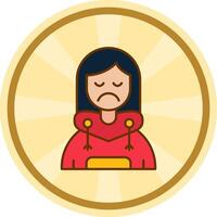 Sad Comic circle Icon vector