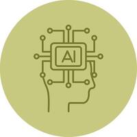 Artificial Intelligence Line Circle Multicolor Icon vector