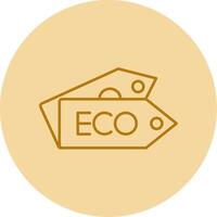 Eco Tag Line Circle Multicolor Icon vector