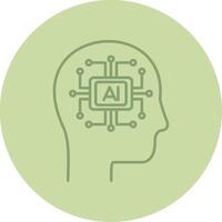 Artificial Intelligence Line Circle Multicolor Icon vector