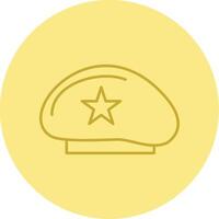 Beret Line Circle Multicolor Icon vector