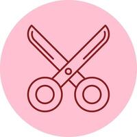 scissor Line Circle Multicolor Icon vector