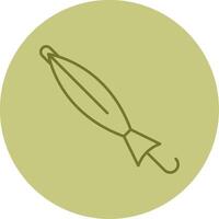 Closed Umbrella Line Circle Multicolor Icon vector
